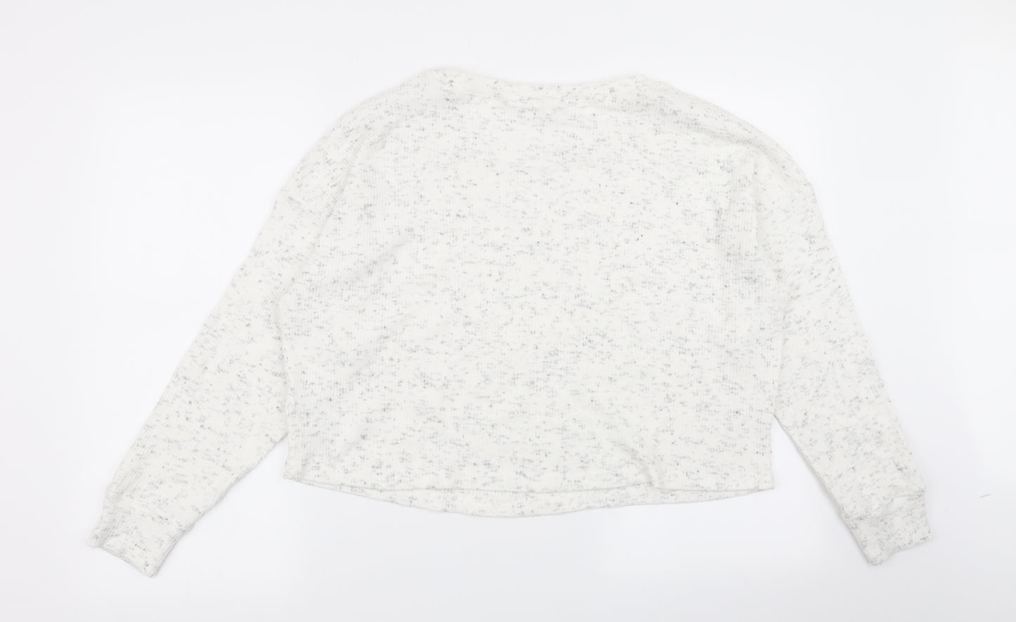 New Look Womens White   Pullover Jumper Size L  - crop jumper