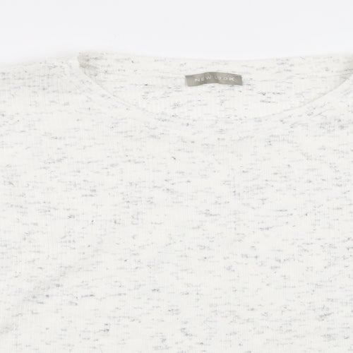 New Look Womens White   Pullover Jumper Size L  - crop jumper