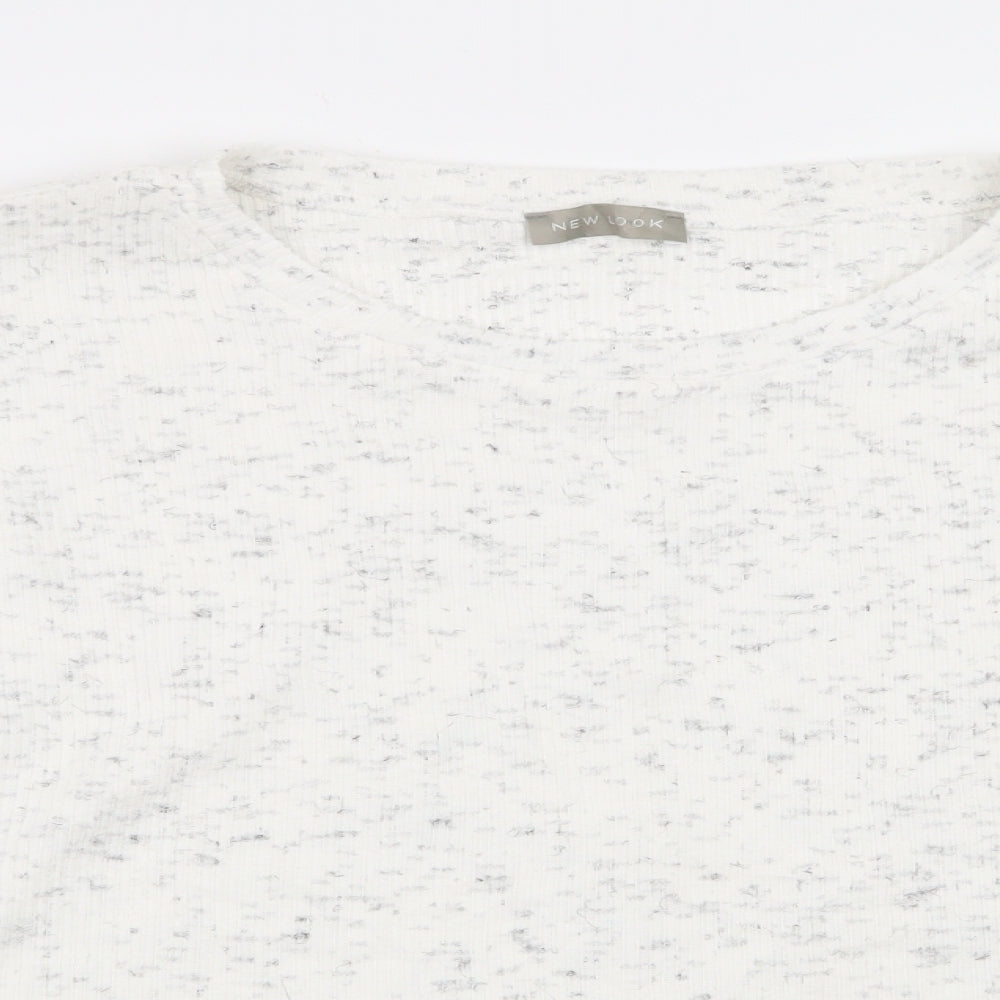 New Look Womens White   Pullover Jumper Size L  - crop jumper