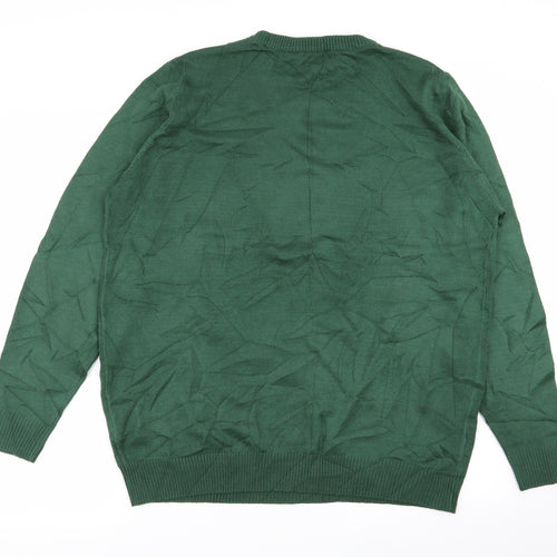 Avenue Womens Green Animal Print  Pullover Jumper Size L