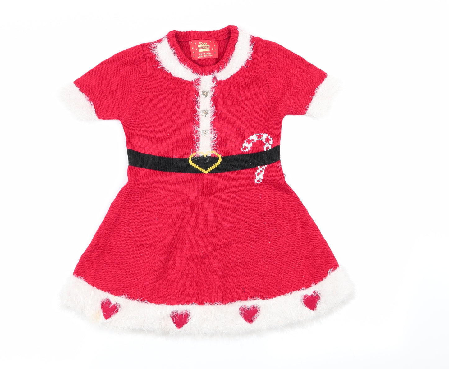 Primark Girls Red   Fit & Flare  Size 4-5 Years  - christmas