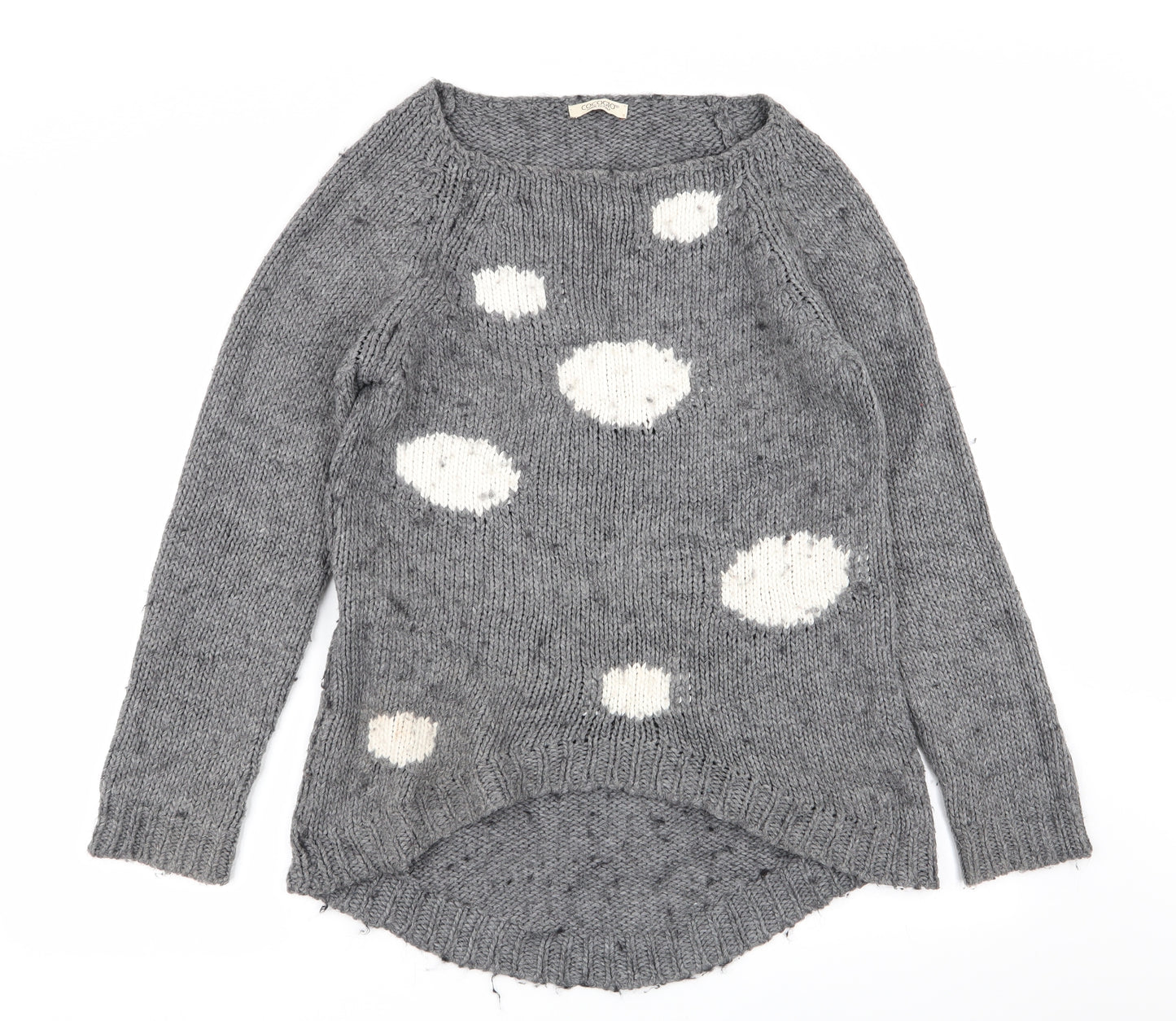 cocogio Womens Grey Polka Dot  Pullover Jumper Size 10