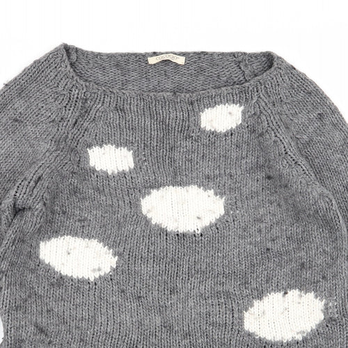 cocogio Womens Grey Polka Dot  Pullover Jumper Size 10