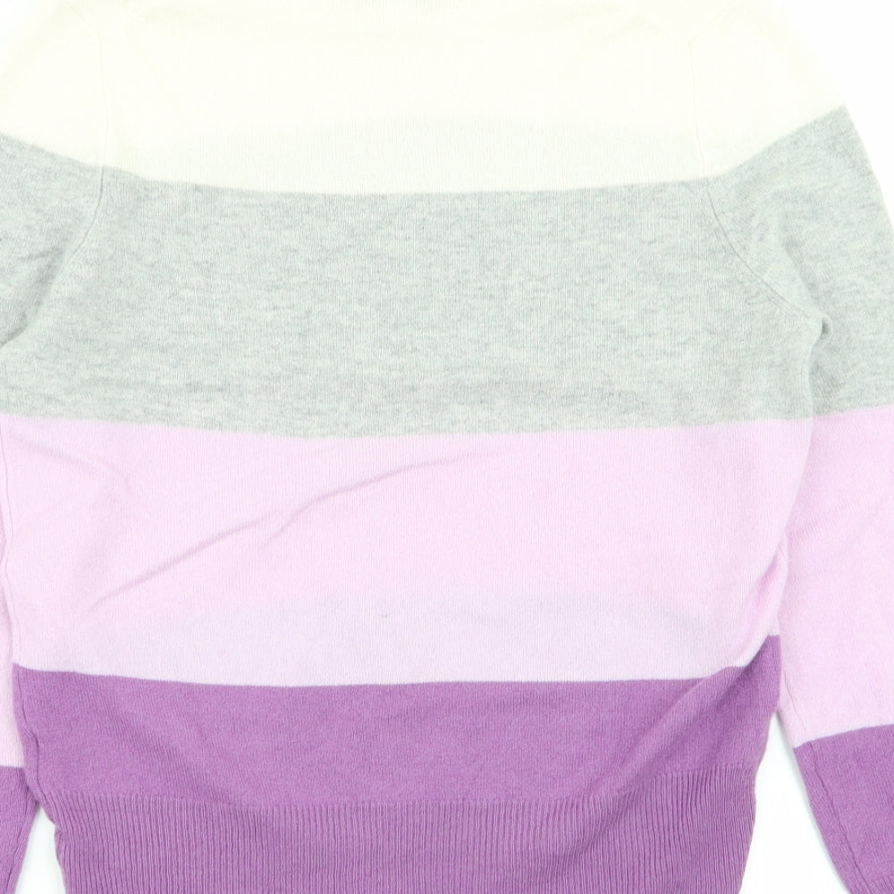 M&S Womens Multicoloured Striped  Pullover Jumper Size 10