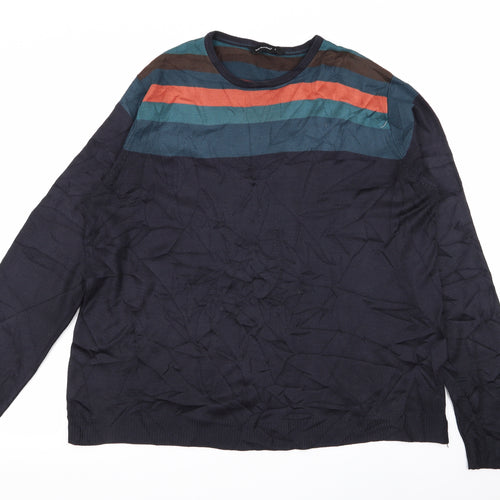 Cedar Wood State Mens Multicoloured Striped  Pullover Jumper Size L