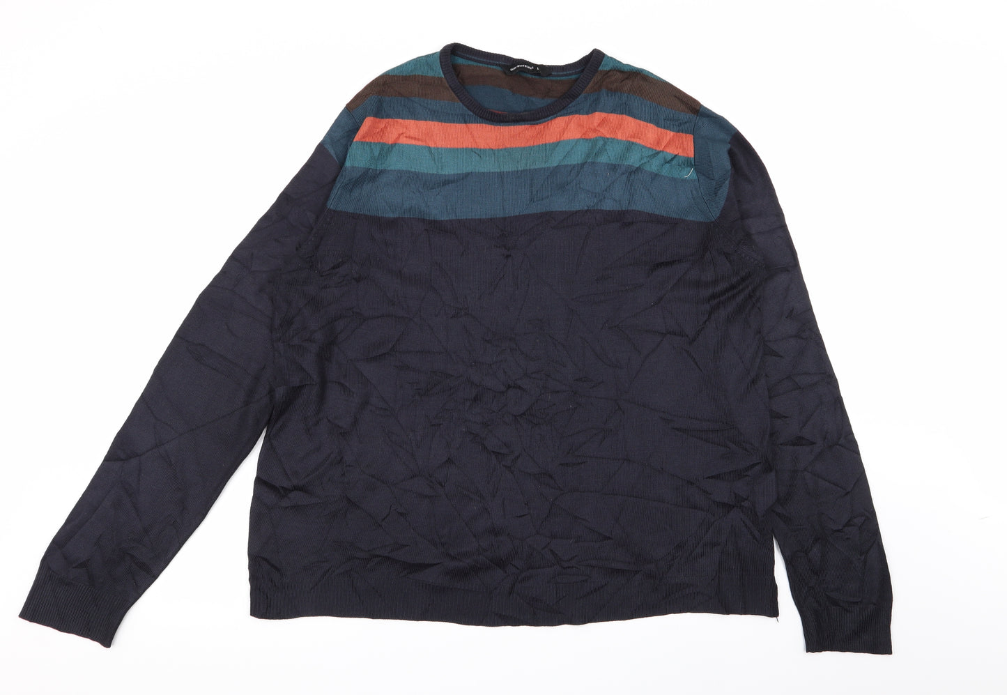 Cedar Wood State Mens Multicoloured Striped  Pullover Jumper Size L