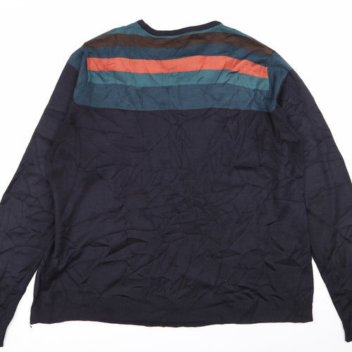 Cedar Wood State Mens Multicoloured Striped  Pullover Jumper Size L