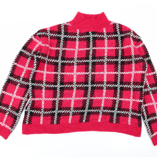 Papaya Womens Multicoloured Check  Pullover Jumper Size M