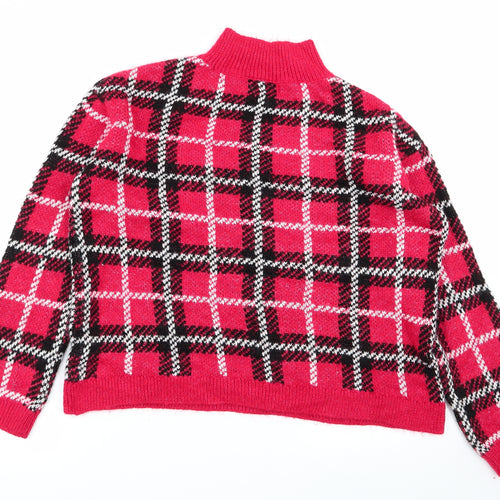 Papaya Womens Multicoloured Check  Pullover Jumper Size M