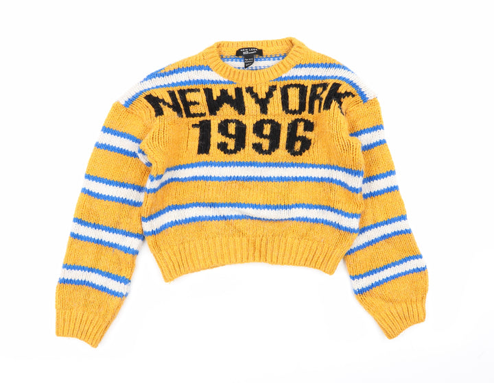 New Look Girls Multicoloured Striped Pullover Jumper Size 12-13 Years