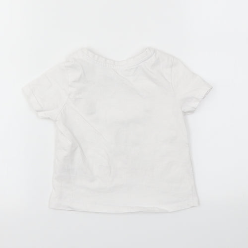 Matalan Girls White Animal Print  Basic T-Shirt Size 12-18 Months