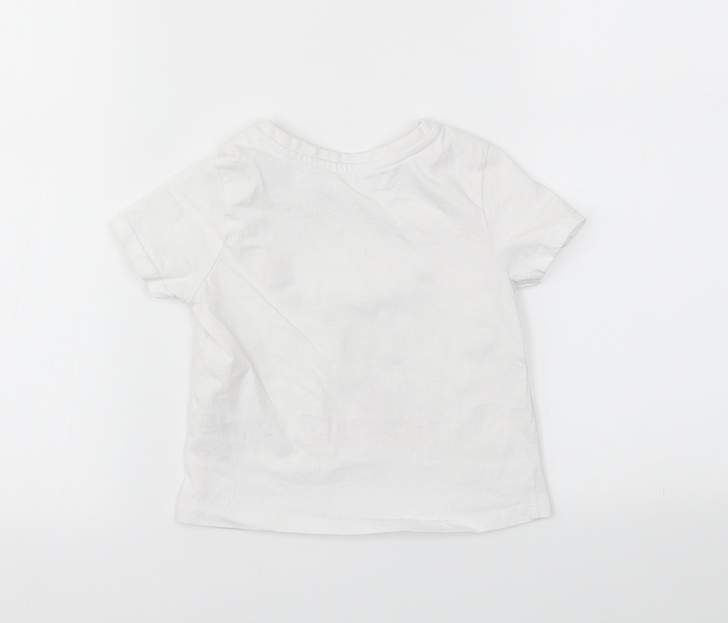 Matalan Girls White Animal Print  Basic T-Shirt Size 12-18 Months