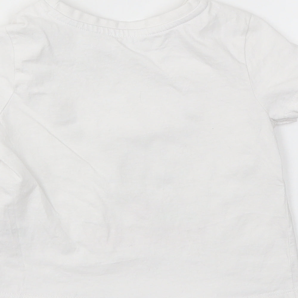 Matalan Girls White Animal Print  Basic T-Shirt Size 12-18 Months