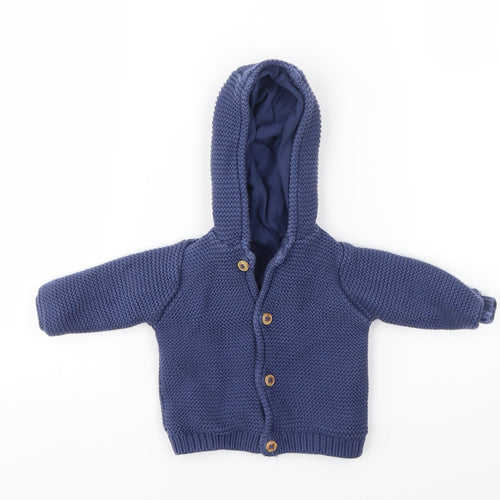 M&S Boys Blue   Basic Jacket Coatigan Size 3-6 Months