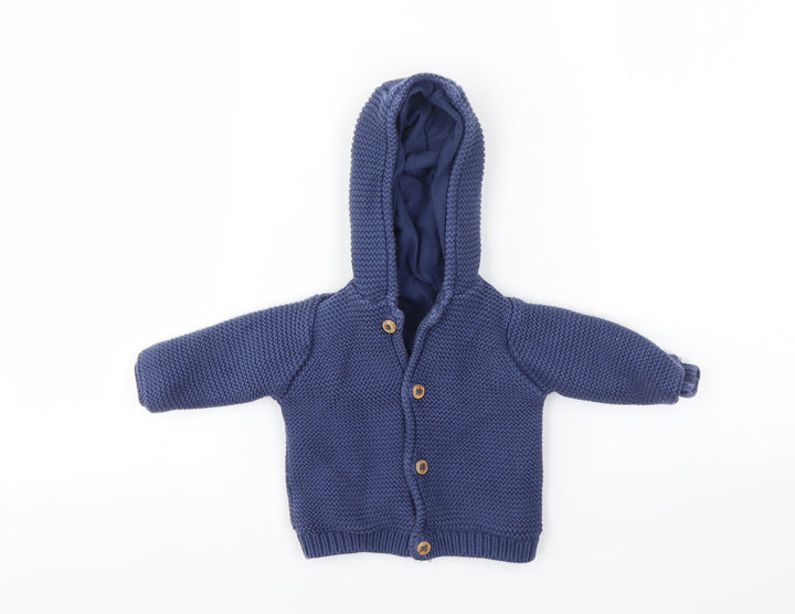 M&S Boys Blue   Basic Jacket Coatigan Size 3-6 Months