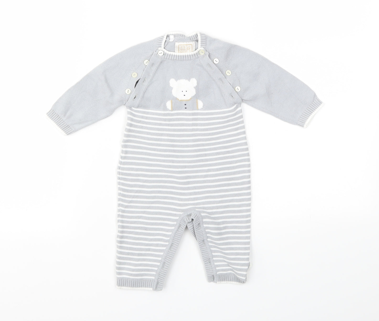 Emile et Rose Boys Grey Geometric  Babygrow One-Piece Size 3-6 Months