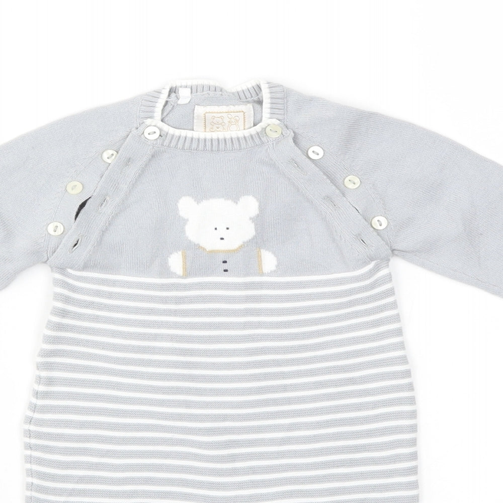 Emile et Rose Boys Grey Geometric  Babygrow One-Piece Size 3-6 Months