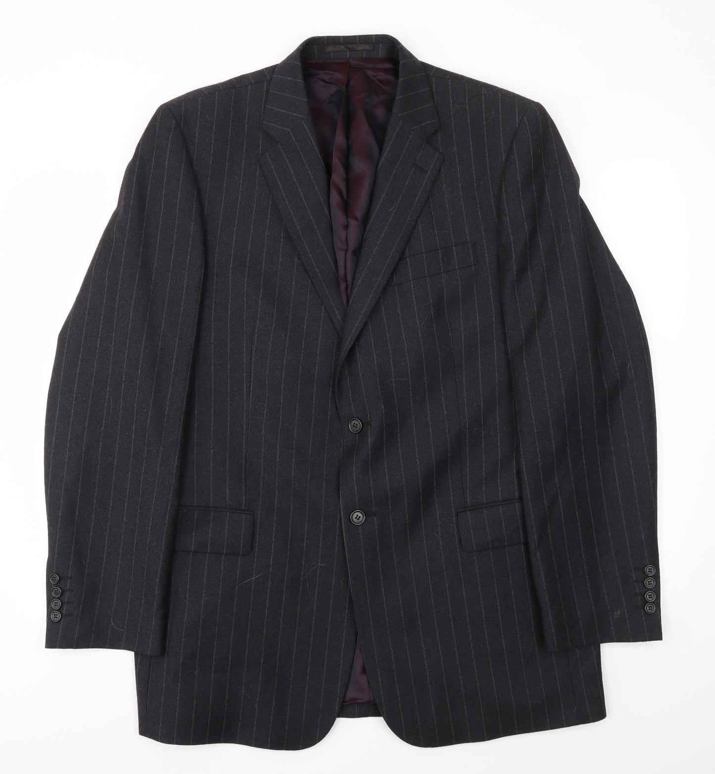 Chester Barrie Mens Black Striped  Jacket Blazer Size 2XL