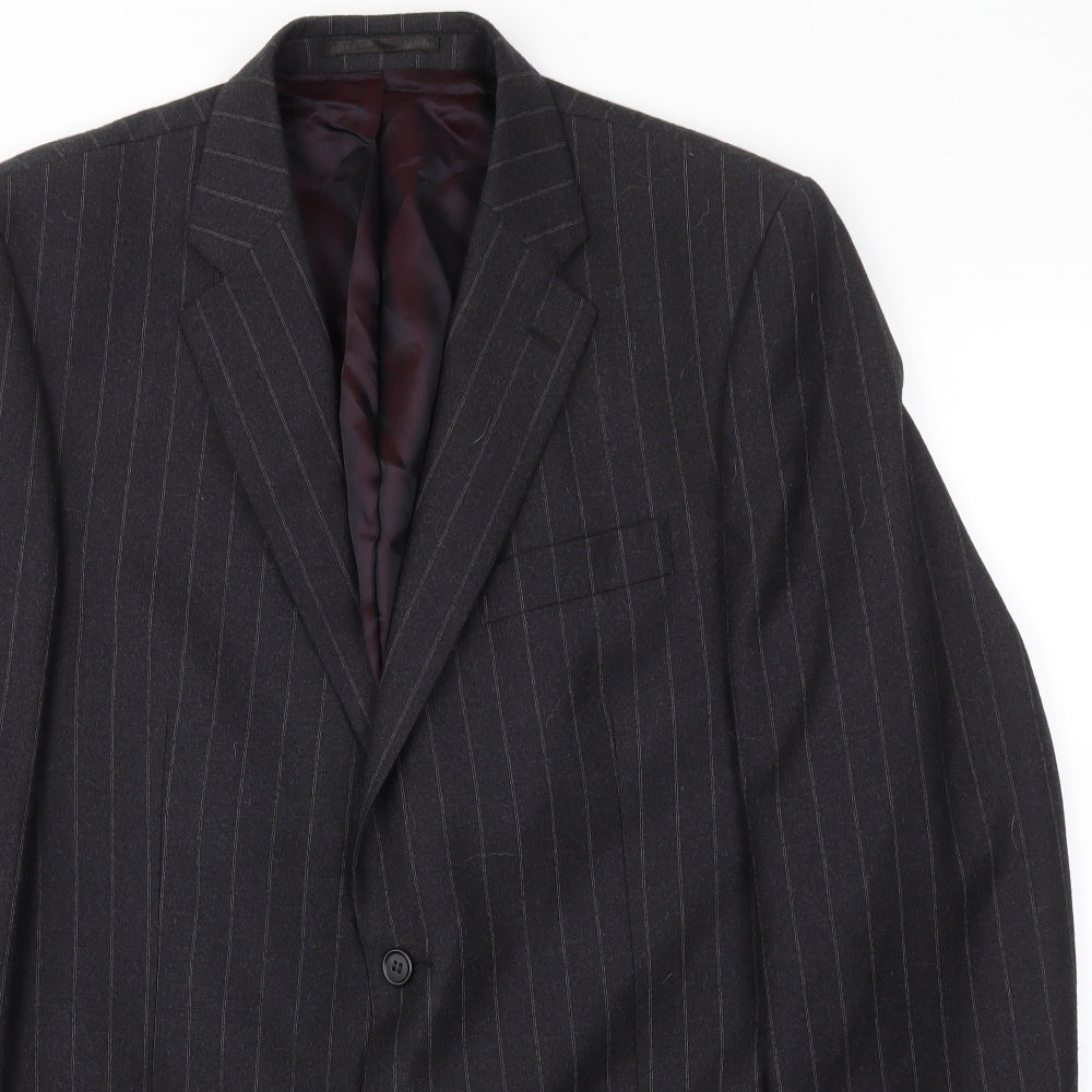 Chester Barrie Mens Black Striped  Jacket Blazer Size 2XL