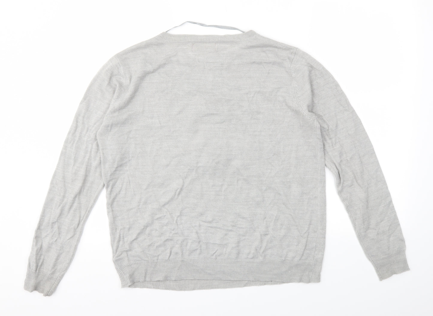 Primark Womens Grey Animal Print  Pullover Jumper Size L