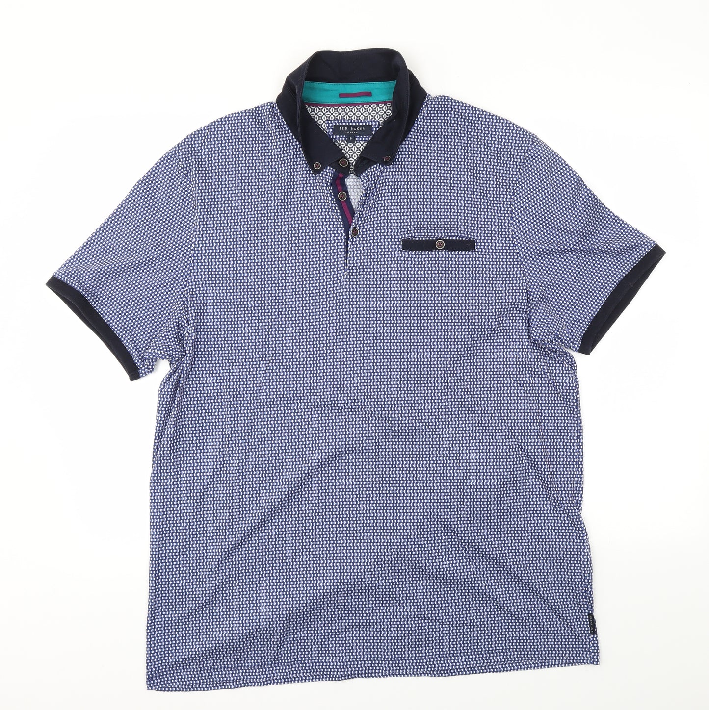 Ted Baker Mens Blue Geometric   T-Shirt Size M