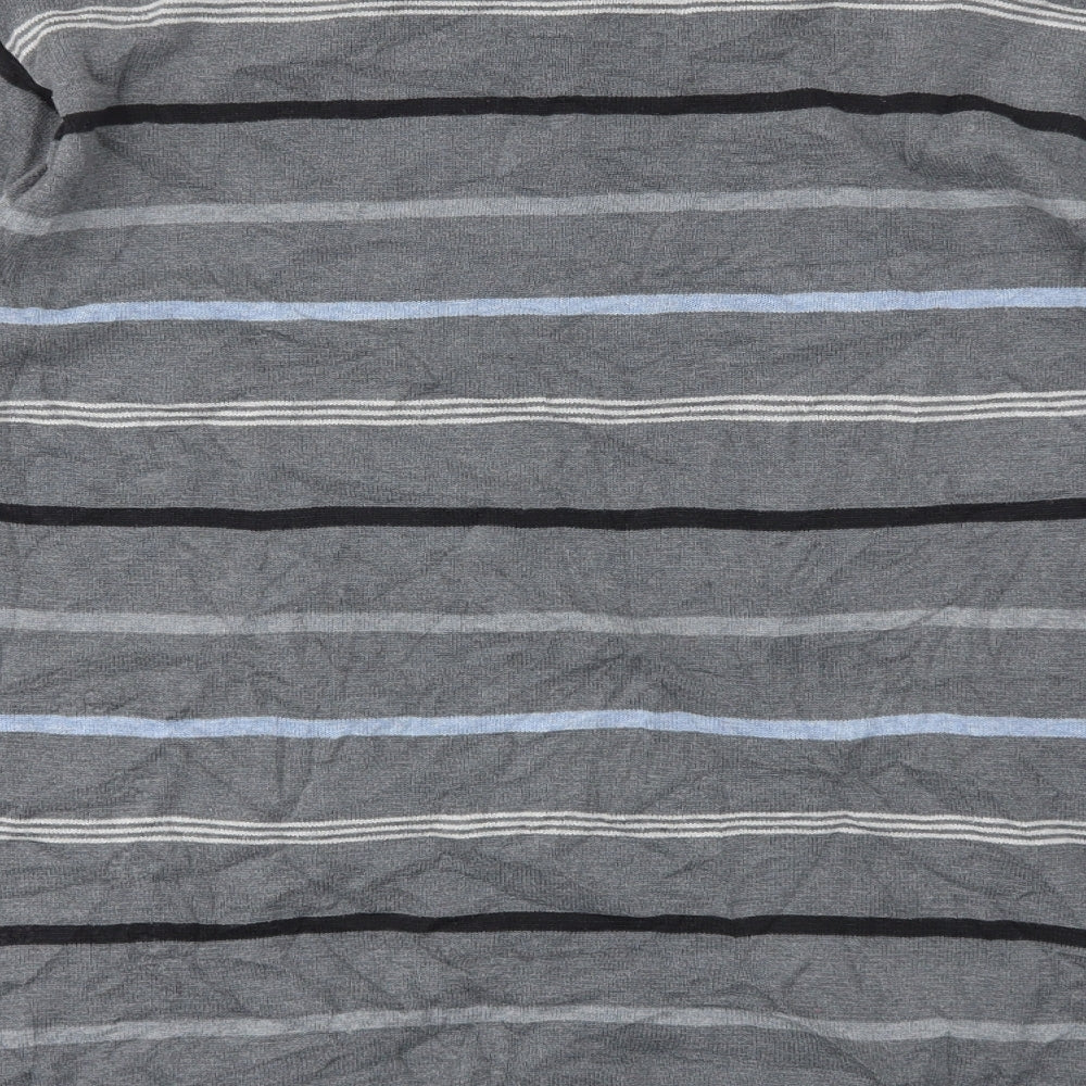Debenhams Mens Grey Striped  Pullover Sweatshirt Size XL