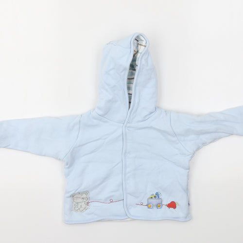 M&S Boys Blue   Cardigan Jumper Size 3-6 Months
