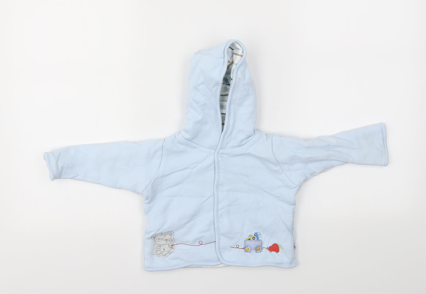 M&S Boys Blue   Cardigan Jumper Size 3-6 Months