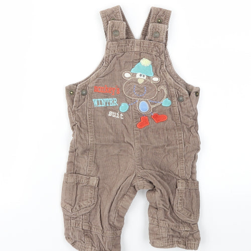 M&S Boys Brown   Dungaree One-Piece Size 3-6 Months