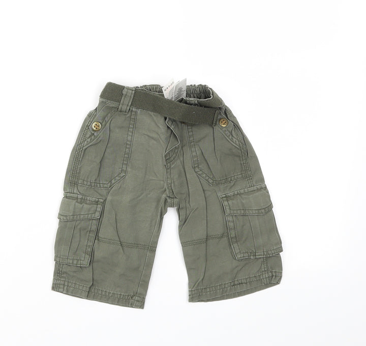 M Boys Green Cargo Trousers Size 3-6 Months