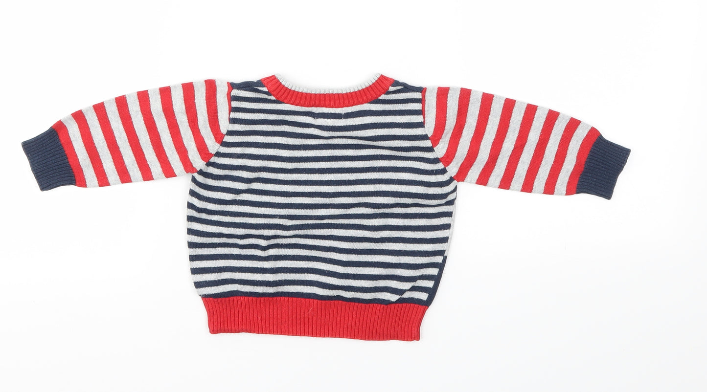 BHS Boys Multicoloured Striped  Pullover Jumper Size 3-6 Months