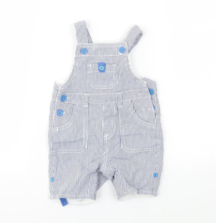 JHON LEWIS Boys Blue Striped Babygrow One-Piece Size 3-6 Months