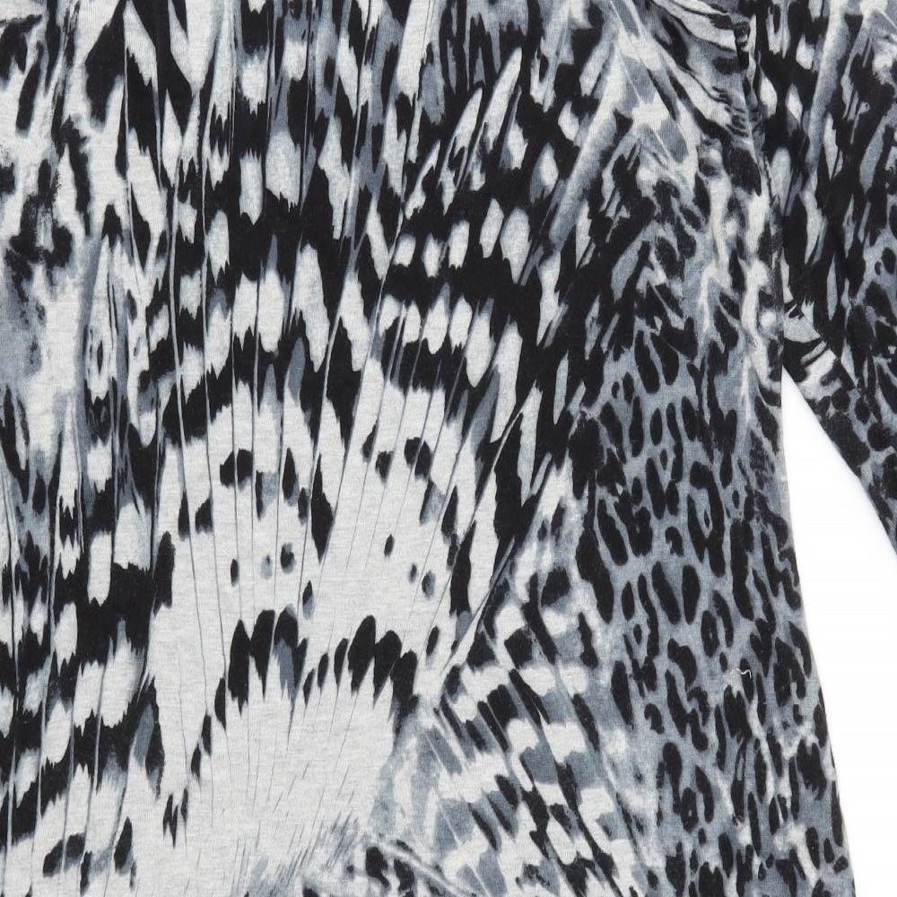 PLANET Womens Black Animal Print  Fit & Flare  Size L
