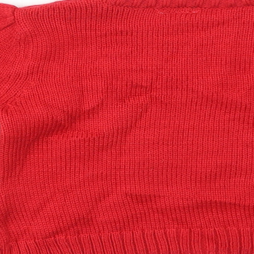 F&F Girls Red Animal Print  Pullover Jumper Size 3-6 Months