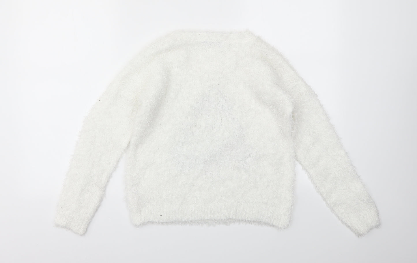 George Girls White   Pullover Jumper Size 11-12 Years  - Christmas  Jumper