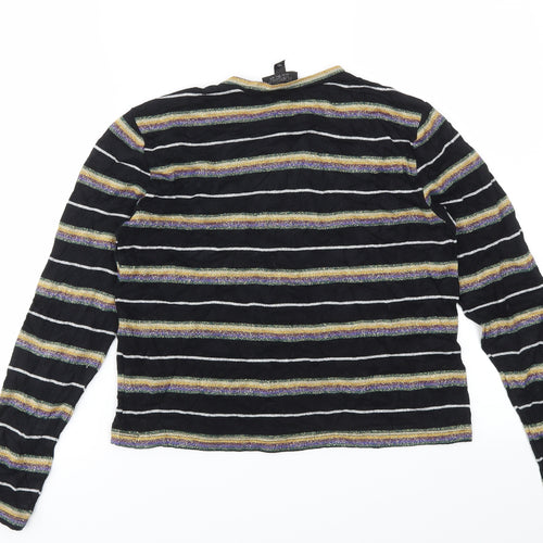 Topshop Womens Multicoloured Striped  Basic T-Shirt Size 8