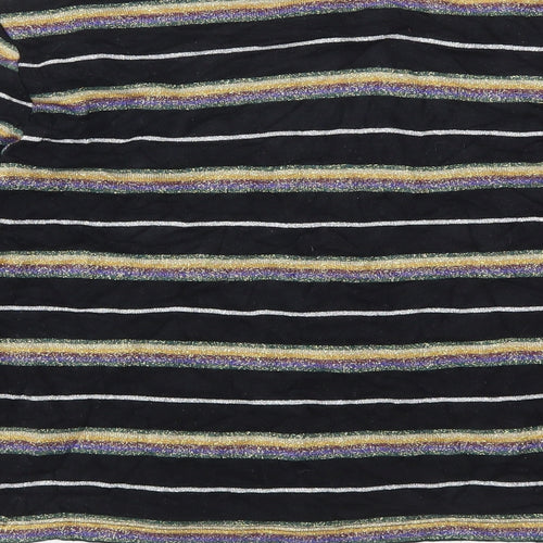 Topshop Womens Multicoloured Striped  Basic T-Shirt Size 8