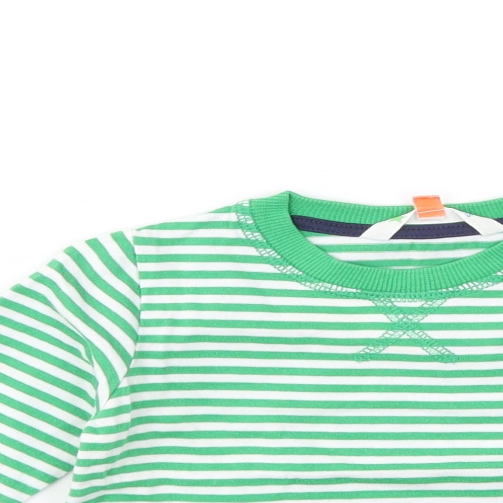 jhon lewis  Boys Green Striped  Basic T-Shirt Size 9-12 Months