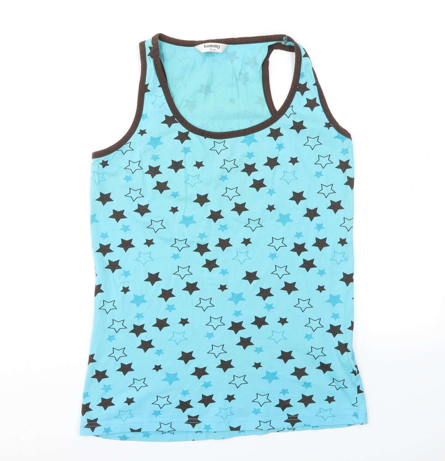 Tammy Girls Blue Argyle/Diamond  Basic T-Shirt Size 16 Years