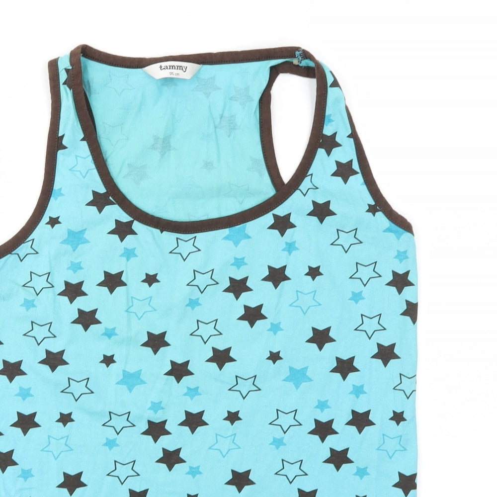 Tammy Girls Blue Argyle/Diamond  Basic T-Shirt Size 16 Years