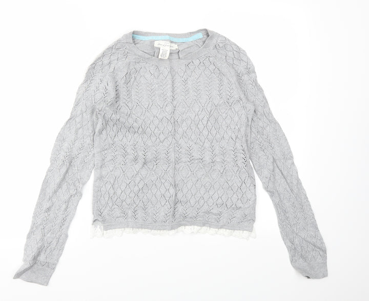 H&M Girls Grey Pullover Jumper Size 14 Years