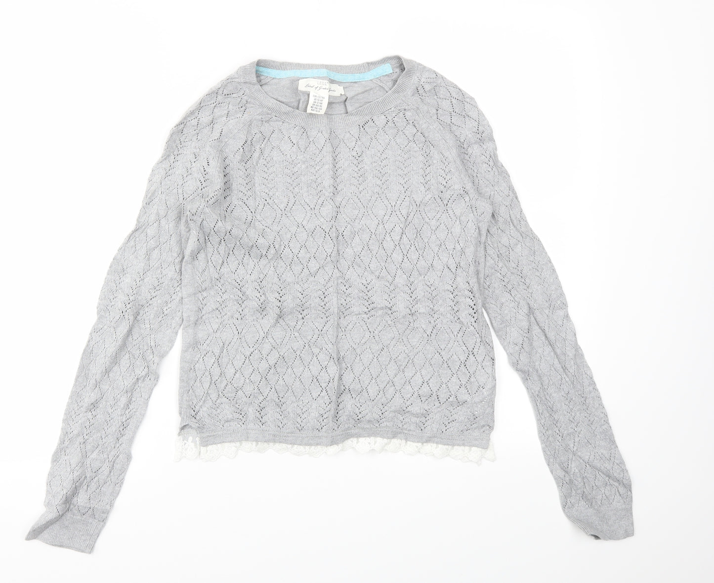 H&M Girls Grey   Pullover Jumper Size 14 Years