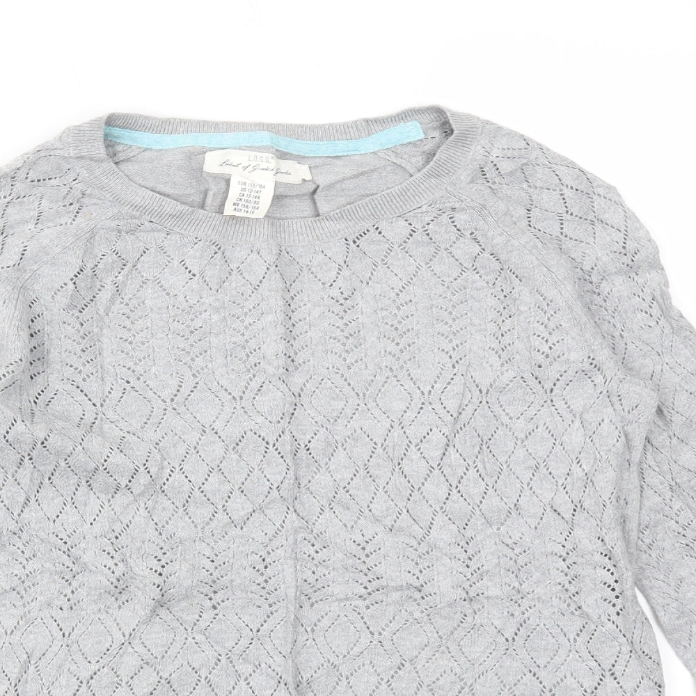 H&M Girls Grey   Pullover Jumper Size 14 Years