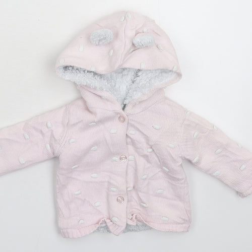 Matalan Girls Pink  Knit Jacket Coatigan Size 0-3 Months