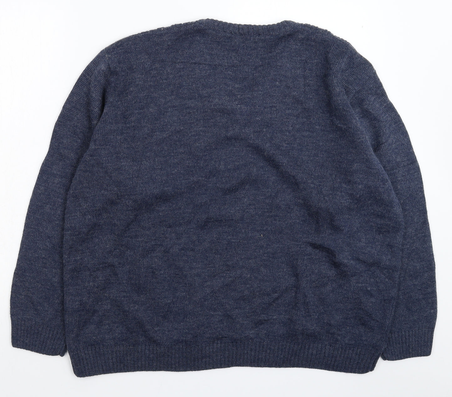 Daxon Mens Blue  Knit Pullover Jumper Size XL