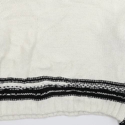 New Look Womens White  Knit Pullover Jumper Size L