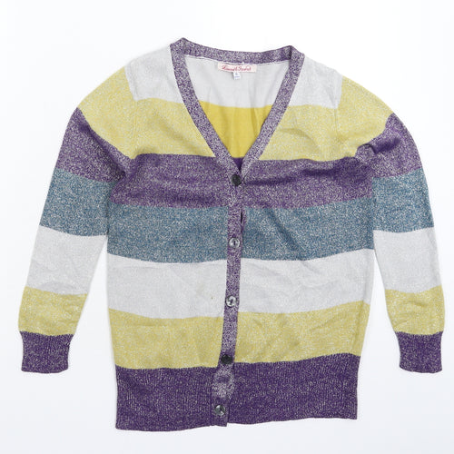 John Lewis Girls Multicoloured Striped Knit Pullover Jumper Size 8 Years