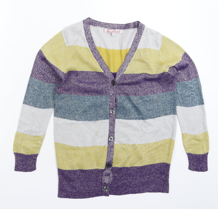 John Lewis Girls Multicoloured Striped Knit Pullover Jumper Size 8 Years