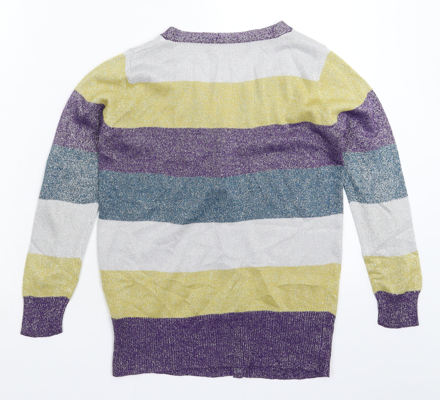 John Lewis Girls Multicoloured Striped Knit Pullover Jumper Size 8 Years