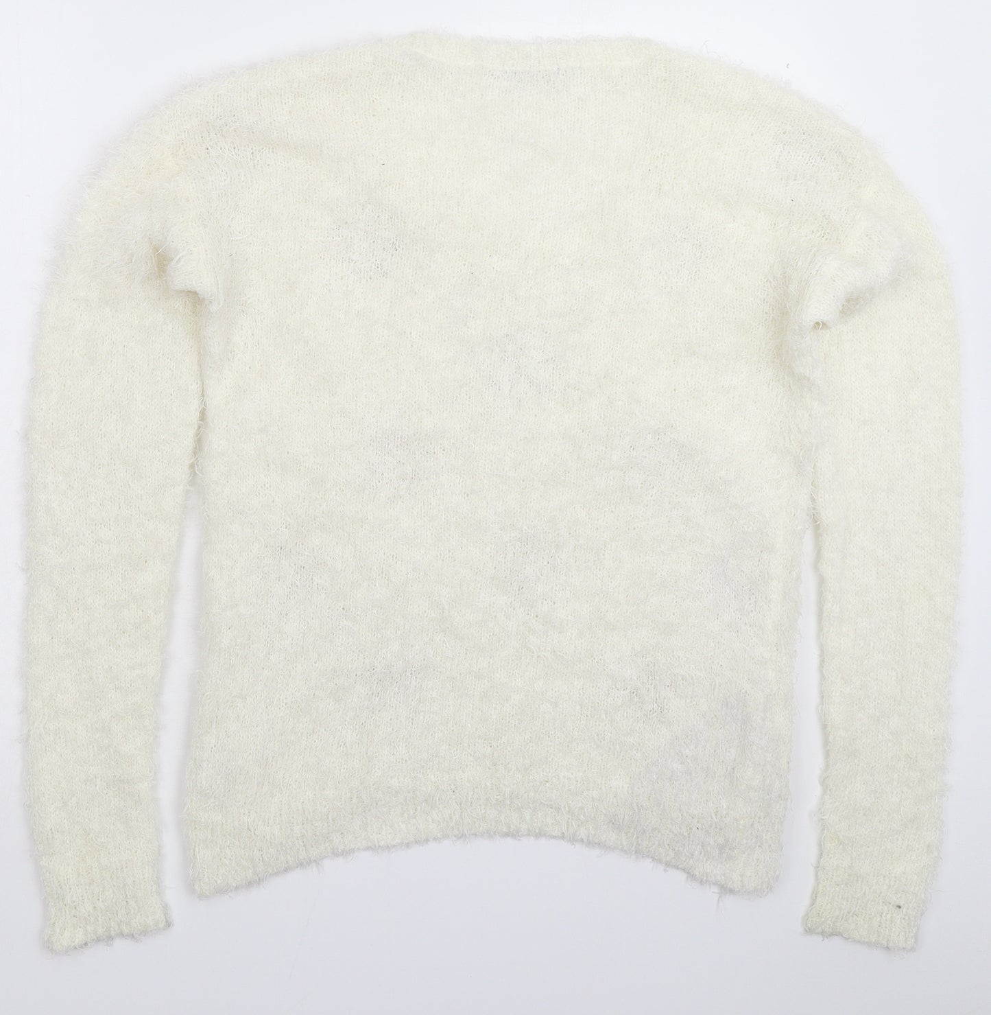 TU Womens White  Knit Pullover Jumper Size 12